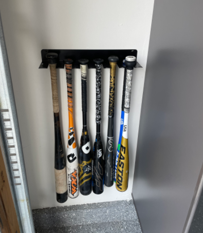 Support Mural Pour Batte De Baseball – 2 En 1, Métal Robuste, Rangement Gain De Place