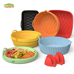 Airfryer Silicone Basket Square Silicone Tray Reusable Airfryer Liner Easy  Clean Pizza Plate Grill Pan Mat