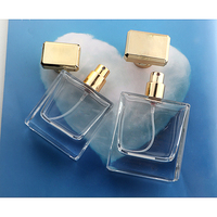 Botellas de Perfume Cuadradas de Lujo Unisex al por Mayor, 30ml 50ml 100ml, con Tapa de Cuero Negro Texturizado