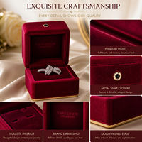 Boîte à bijoux en velours rouge de luxe, boîte à bagues pour cadeau de Noël, logo personnalisé, emballage pour la Saint-Valentin, boîte cadeau de luxe pour bijoux