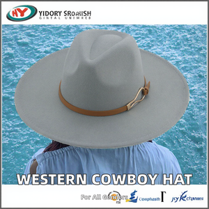 Sombrero de vaquero americano del oeste, de fieltro, con borde ancho a rayas, estilo punk, con tela oculta, informal, para pesca, fiestas, actividades al aire libre y viajes - Product Image 2