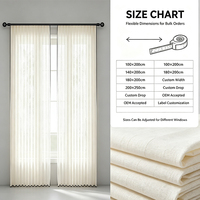 Rideaux Translucides Style Français et Japonais, Ne Laissent Pas Passer la Lumière ni les Regards; Rideaux de Salon et de Balcon en Polyester, Bordure Noire