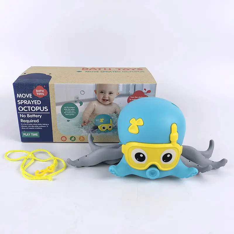 Tik tok hot walking plastic clockwork octopus swimming baby bath tub toy