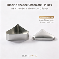 Boîte en étain triangulaire écologique en matériaux recyclés, qualité alimentaire, pour chocolat/bonbons/en-cas, impression de logo personnalisée