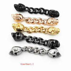 Cuentas espaciadoras de cadena de calavera de acero inoxidable Yunnique de 61 mm y 9 mm para hacer pulseras, accesorios de joyería DIY - Product Image 1