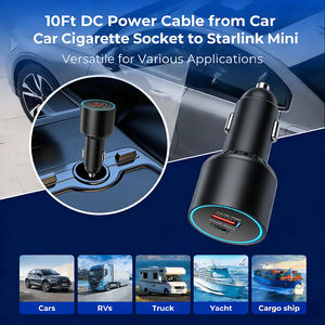 <span class=keywords><strong>2026</strong></span> Starlink Mini DC-シガーライター電源ケーブル 3 in 1 タイプC USB DCポート付き 分離可能ケーブル - Product Image 3