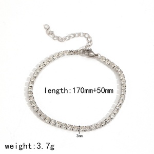 Joyería de Diamantes de Estilo Clásico, Pulsera de Cadena de Diamantes Elegante y Minimalista, Conjunto de Tenis para Mujer con Piedras de Circonia Cúbica - Product Image 6