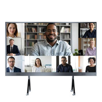 Écran LED Intelligent Tout-en-Un Ultra-Fin 4K TV de 136 Pouces, Mural Sur Pied, Design Mobile, Haute Résolution pour Publicités Commerciales