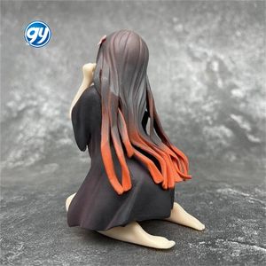 Modellino in PVC da 12CM di <span class=keywords><strong>Kamado</strong></span> <span class=keywords><strong>Nezuko</strong></span> in ginocchio con kimono, personaggio di Demon Slayer, giocattolo da collezione, statuetta statica. - Product Image 3