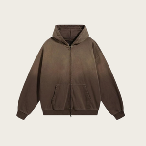 Sudadera con Capucha Personalizada para Hombre, Estilo Lavado Ácido, con Cierre, Corte Regular, Unisex, Gruesa, Vintage, para Hombre y Mujer, Ropa Urbana de Invierno - Product Image 1