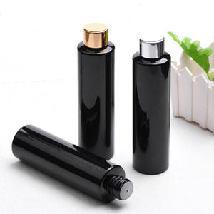 Flacon cosmétique en plastique noir de luxe unique, vide, sans air, avec pompe pour shampoing, en PET, 100 ml, 180 ml, 200 ml - Product Image 2