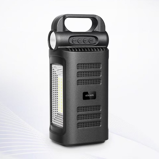 Large Portable Outdoor Solar Torch Light with Super Bass Loud Portable Wireless Bluetooth Big Speaker