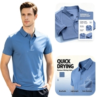 Polo bleu à manches courtes et col pour homme – Style urbain décontracté, coupe simple et basique, idéal pour le quotidien et les activités en extérieur