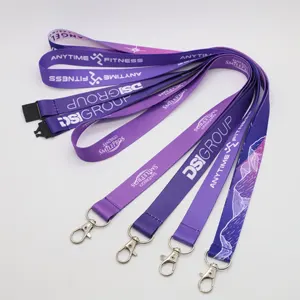 Hoge Kwaliteit Eco Vriendelijk Materiaal Afdrukken Polyester Sublimatie Custom Lanyards Multi Color Veiligheid Nek Lanyard