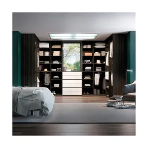 Custom Made White L U Shaped Wooded Classic Simple MDF Lacquer Cabinet Living Room Bedroom Wardrobes Design