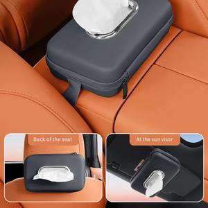 Porte-serviettes <span class=keywords><strong>rectangulaire</strong></span> extra large en cuir PU, boîte à mouchoirs <span class=keywords><strong>rectangulaire</strong></span> pour siège arrière de voiture, porte-mouchoirs pour voiture - Product Image 3