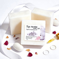 Savon artisanal au lait de chèvre et aux protéines de soie, marque privée, blanchissant naturel, hydratant, réparateur, pour le visage et le corps, nettoyage en profondeur