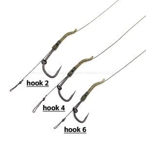 Rig de pêche à la carpe prêt à l'emploi, montage Blow Back, pointe droite, hameçon X, tressé semi-rigide 25lb - Product Image 2
