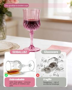 Copas de vino de plástico Copas de plástico Estilo vintage Copas de beber cordiales para recepción de bodas Gran evento Suministros para fiestas - Product Image 5