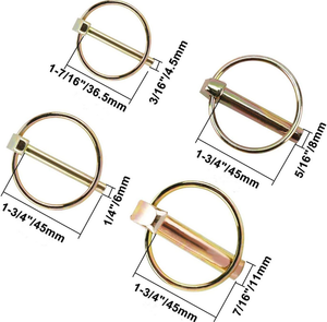 Goupille de verrouillage en acier zingué et alliage DIN11023 avec clip, goupille de verrouillage en acier au carbone, emballage en carton - Product Image 2