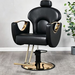 Silla de Peluquería Ergonómica Portátil y Plegable, de Cuero Sintético, con Elevación y Rotación, para Salones y Barberías - Product Image 1