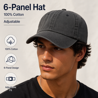 Gorra de Béisbol Personalizada Lavada, Estilo Vintage, Ajustable, de Algodón, Lisa, Informal, para Correr, Protección Solar, de 6 Paneles