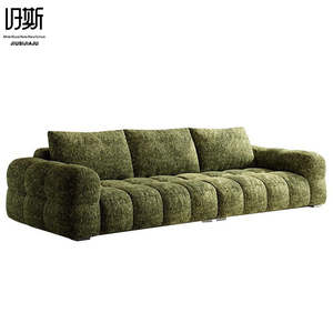 <strong>Green</strong> Textured Straight <strong>Sofa</strong> Integrated Plush <strong>Cushion</strong> and Stain-Resistant Fabric Sectional <strong>Sofa</strong> for Small and Large Living Room - Product Image 3