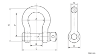 Manille à vis en acier au carbone de type G-209 de qualité supérieure, forgée, à motif de chaîne tombante, galvanisée à chaud, pour levage industriel lourd