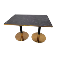 Table de salle à manger rectangulaire moderne en marbre pour événements et hôtellerie, mobilier personnalisable
