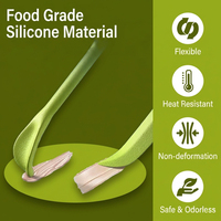 Ensemble de spatules en silicone réutilisables 3 en 1, mini-cuillère et grattoir de qualité alimentaire pour la cuisine et les flacons de beauté, 3 tailles