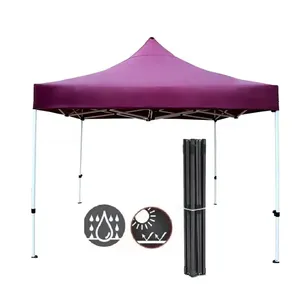 Gazebo pliable portable robuste, tente de réception extérieure, tente de camping avec revêtement en poudre, une chambre, voyage, pêche, 3x3 - Product Image 4