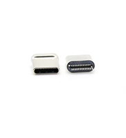 Conector Macho USB3.1 Tipo-C de Sujeción a PCB YZTECH, 24 Pines, Contacto de Cobre SMT, Plástico Negro