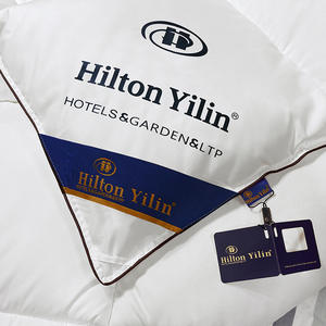 Hotel algodón acolchado verano invierno edredón Hilton algodón edredón relleno personalizado poliéster pluma ganso edredón con bolsa - Product Image 4