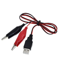 Pinzas de Cocodrilo de Cobre con Conector USB Macho y Cables de Prueba, Pinza de Cocodrilo, Cumple con ROHS3, Modelo MSL1 T485