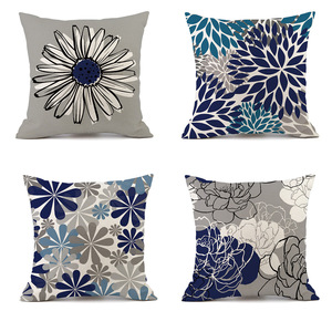 Taie d'oreiller carrée en polyester à fleurs géométriques Décoration intérieure Petite marguerite <span class=keywords><strong>Coussin</strong></span> de canapé - Product Image 5
