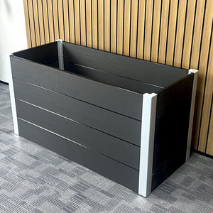 Jardinière surélevée moderne en composite WPC, bac à fleurs durable, haut, carré ou rectangulaire pour l'extérieur, pour jardins - Product Image 1