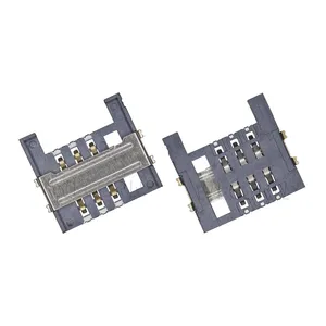 Conector de cartão inteligente de alta qualidade, 6 pinos banhado a ouro, soldagem externa 1.9H2.0H, tipo push pull SMT, conector para cartão SIM, slot para cartão SIM