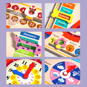 All'ingrosso Montessori <span class=keywords><strong>bambini</strong></span> 7 in 1 gufo calendario da bambino <span class=keywords><strong>tempo</strong></span> giocattolo cognitivo orologio educativo precoce giocattoli in legno per <span class=keywords><strong>bambini</strong></span> - Product Image 3