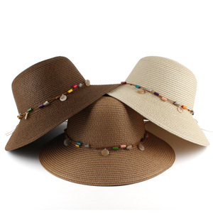 Chapeau de paille <span class=keywords><strong>Panama</strong></span> à large bord pour femme, pliable, doux et respirant, idéal pour l'été 2026, les voyages et la plage - Product Image 1