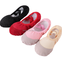 Chaussons de ballet en toile multicolore Meilleures ventes Chaussures de pratique de yoga Chaussures de danse de ballet à semelle souple pour la danse