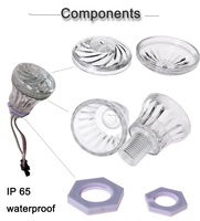 Luz LED de píxel tipo cabujón direccionable de 60 mm, DC24V RGB UCS2903 DMX512, 18 LED SMD5050, IP65, para iluminación de atracciones de parques de diversiones al aire libre