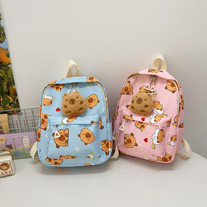 กระเป๋าเป้สะพายหลังลายการ์ตูนคาปิบารา ทำจากไนลอน กันน้ำ แฟชั่นใหม่ สำหรับเด็กอนุบาลและประถม - Product Image 4