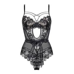 Französische Art Sexy Spitze Dessous Versuchung Bogen Transparente Enge Shape wear Kleine Brust Push-Up Micro Bodysuit Leicht Atmungsaktiv - Product Image 5