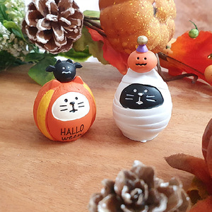 Cute Halloween Resin Figurines Pumpkin Ghost Faces Handmade Desktop Home Decor Indoor Decoration - Product Image 4