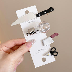 Nuovi Arrivi Qianjin: Fermagli per Capelli a Forma di Coltello e Lampadina, Accessori Unici per Capelli, Clip Laterali, Fermagli Decorativi - Product Image 1