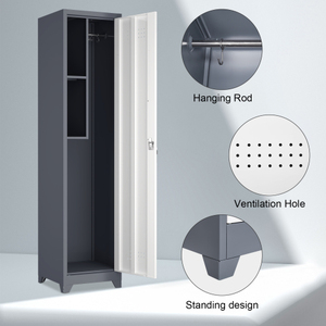 Ready Stock in USA Free Shipping Metal <b>Storage</b> Cabinet, 65"<b>Narrow</b> Cabinet With Hooks,Heavy-Duty <b>Storage</b> Support Dropshipping - Product Image 4