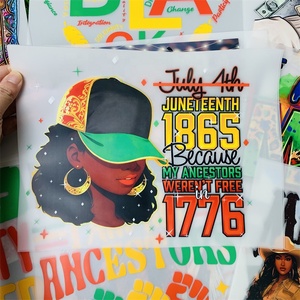 Étiquettes de transfert thermique DTF personnalisées de haute qualité sur le thème de l'<span class=keywords><strong>histoire</strong></span> des Noirs, prêtes à être pressées, pour vêtements - Product Image 2