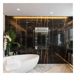 Reasonable Price Chinese Supplier Black Gold Luxury Stone Marble Durable For Interior Decoration