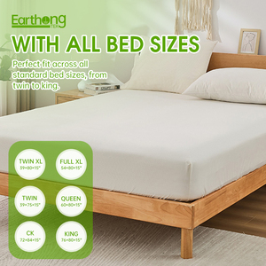 15% Silver Fitted <strong>Grounding</strong> Bed Sheets US Size EMF Blocking <strong>Grounding</strong> Cord Stress Relief Natural Healing OEKO Certified Hotel - Product Image 4