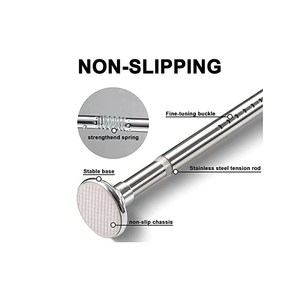 <span class=keywords><strong>Tringle</strong></span> à <span class=keywords><strong>rideau</strong></span> de <span class=keywords><strong>douche</strong></span> réglable en acier inoxydable 304 de 40 à 72 pouces, ressort de tension en métal, conception antidérapante, aucun perçage requis - Product Image 2